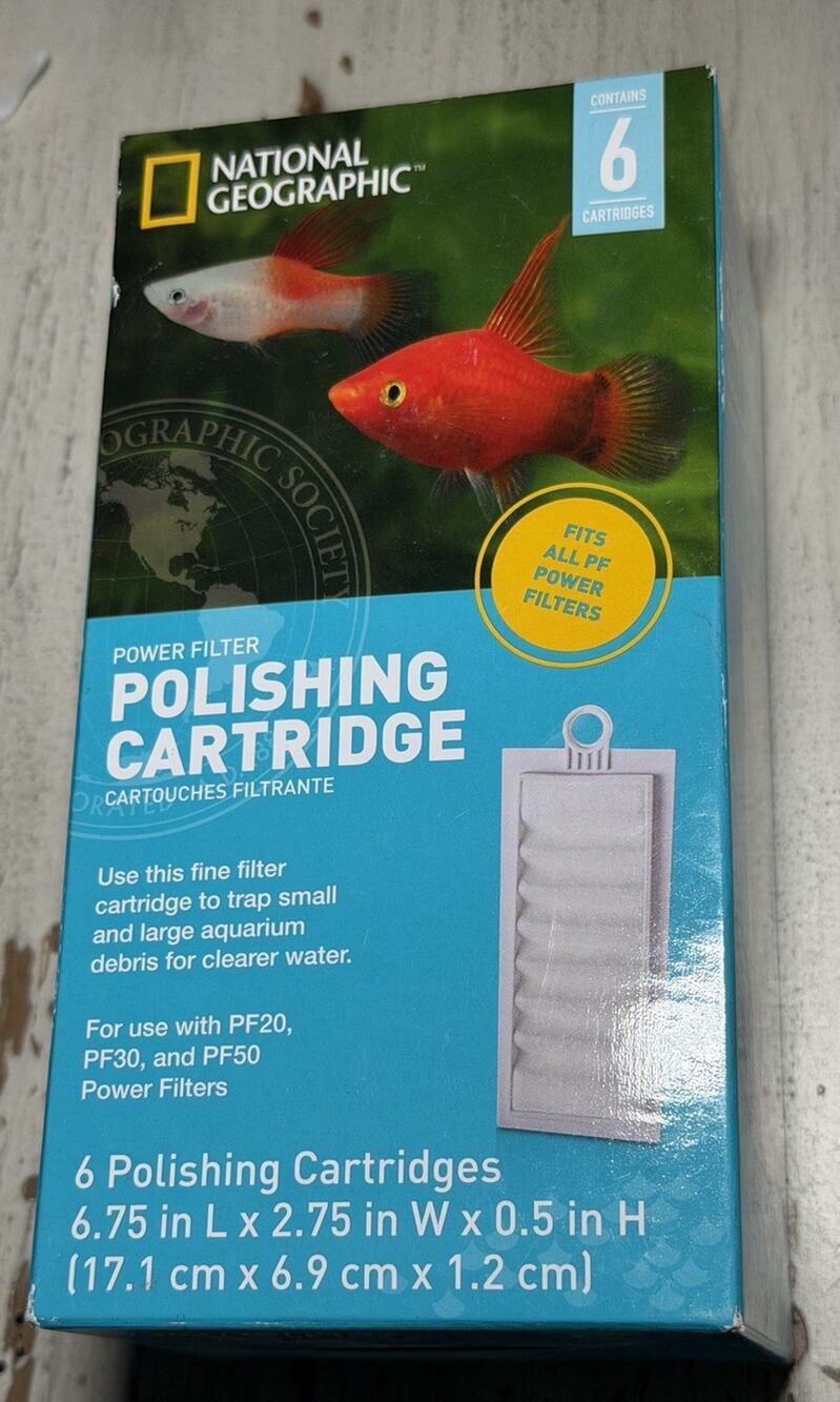 National Geographic Power Filter Polishing Filter for Aquarium, Pack of 6 Filter